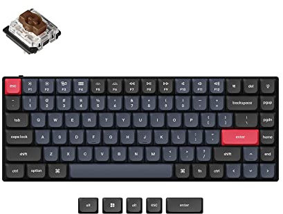 Keychron S1 Ultra-schlankes 75% US-Layout QMK Benutzerdefiniert Mechanische Tastatur mit Kabel Hot-swap-fähige 84 Tasten RGB-LED-Hintergrundbeleuchtung Niedriges Profil Gateron Brauner Schalter