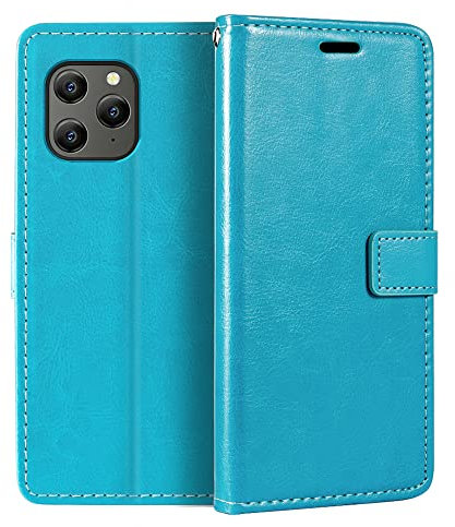 PU Leder Handyhülle Kompatibel mit Schwarzview BV5300 Pro, Klapphülle mit Kartenfächern, Magnetverschluss und Rundumschutz mit Standfunktion (Hellblau)