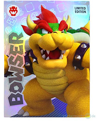 Panini Super Mario Sticker - Play Time - Limited Edition Card - Bowser Gold Karte