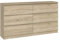 VBChome Kommode mit 6 Schubladen 140 x 40 x 77 cm Eiche Sonoma Grifflose Schubladenkommode Mehrzweckschrank für Flur Schlafzimmer Wohnzimmer Kinderzimmer Modern Eiche Sonoma