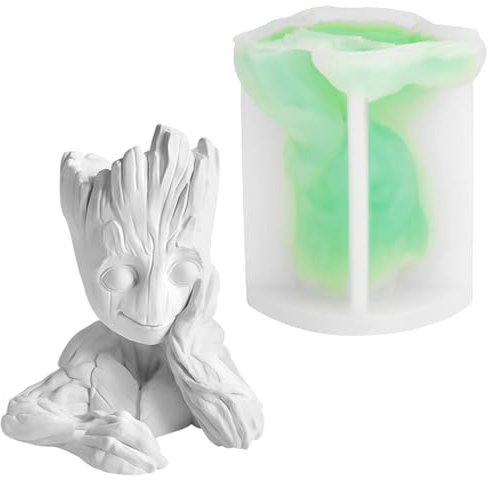 CLIUNT Kerzen Formen Groot, Gießform Silikon 3D, 9 X 9 X 10,7 cm Epoxidharz Formen Groot, für DIY-Herstellung, Kerzen, Handgemachte Seife, Gipsfiguren, Harz