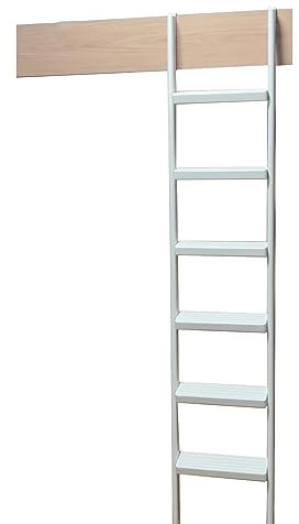 WDJBPSH White Bed Ladder for Loft Dorm RV, 6 Feet 5.9 5.7 5.5 5 4.9ft Height Bunk Bed Ladders with Wide Step And Hooks Fitting, Heavy Duty Apartment Dorm Climb Ladder (Size : 1.85m/72.8in/6ft)