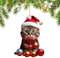 Ellxen Ciondolo per albero di Natale a forma di gatto, in acrilico 2D, regalo di Natale, divertente decorazione natalizia per veranda, corridoio, ufficio, dormitorio, vacanza(B)