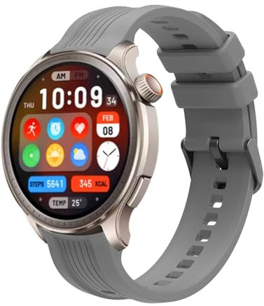 GIOPUEY Correas Compatible con Amazfit Balance, Suave Silicona La Correa [Resistente al Desgaste] [Transpirable] Pulsera - Grey