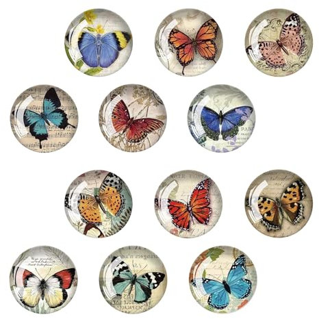 Zeuwets 12 Pezzi Magneti per Frigorifero a Farfalla, Calamite da Frigo, Magneti decorativi per Frigorifero, 3D Cristallo Bicchiere Frigo Magnete calamita, per Lavagne da Ufficio, Frigorifer, Armadi