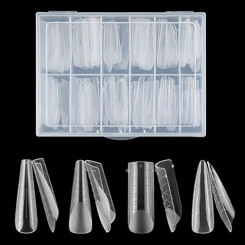 Nail Forms - 96PCS Clear Dual Nail Forms System for Acrylic & Gel Nail Extensions (4 Styles)