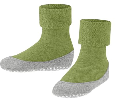 FALKE Unisex Kinder Stoppersocken Cosyshoe Minis K Hp Wolle rutschhemmende Noppen 1 Paar, Grün Bamboo 7650, 21/22 EU