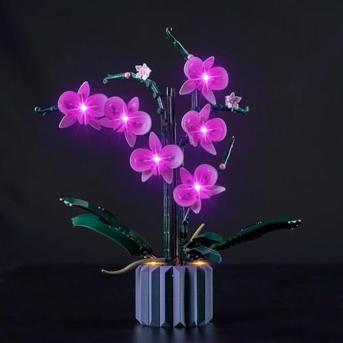 Kyglaring Kit di luci a LED per icone Orchidea artificiale Set di costruzione con fiori, il set di illuminazione progettato per 10311 Flower of Bouquet; Botanical Collection Gifts (versione