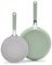 GreenLife 8 & 10 2 Piece Nonstick Frying Pan Set, Ceramic PFAS-Free Non Toxic Skillets, Dishwasher & Oven Safe, Stay-Cool Silicone Handles, Durable Body, Versatile Cooking, Easy Clean, Sage Green