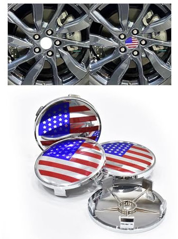 ontto 4 Stück Nabendeckel Universal Radnabenkappen ABS Radnabenabdeckung Amerikanische Flagge Felgenkappen Ersetzen Passt für BMW 1er 3er 4er 5er 6er 7er X1 X2 X3 X4 X5 X7 Z4 (OD 68mm ID 65mm) Silber