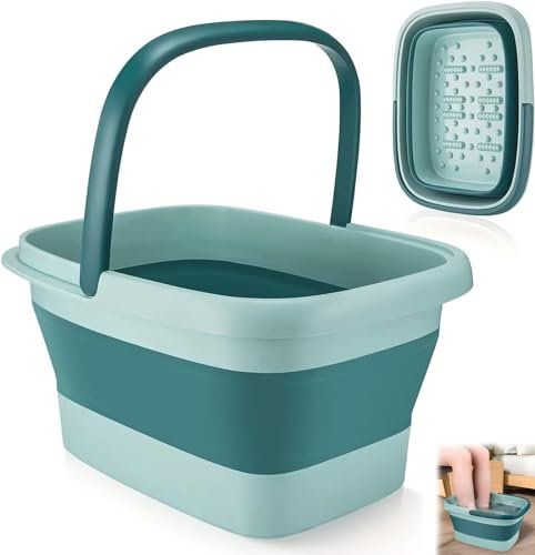 Hidromasaje para Pies,Masajeador de Pies con Agua-Baño para Pies Plegable con 8 Grupos de Rodillos de Masaje,54 Puntos de Masaje y Asa de Transporte Portátil,Puede Aliviar la Presión Del Pie