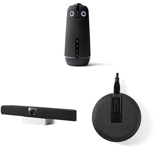 Owl Labs Meeting Owl 4+, Owl Bar and Expansion Mic Bundle - Intelligent 360-Degree 4K Video Multi-Camera Conferencing Bundle (Automatic Speaker Focus, Smart Camera Switching, Wireless Pairing)