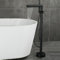 Robinet Sur Pied Baignoire Ilot Cascade avec Douchette Rotation 360° Poignée Unique Mitigeur de Douche au sol,noir