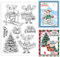 GLOBLELAND Weihnachts Rentier Silikonstempel Weihnachtsbaum Transparente Stempel Schneeflocke Glocke Klare Stamps Für Karten Herstellung DIY Scrapbooking Basteln
