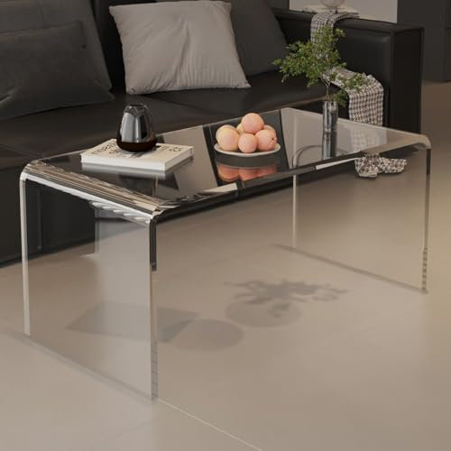 XMLYSMYS Acryl-Couchtisch, Moderner, Durchsichtiger Beistelltisch für Kleine Räume, Schlafzimmer und Balkon, Mitteltisch fürs Wohnzimmer(100x40x40cm)