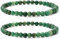 Landorilo 2 Bracelets en Pierres Naturelles pour Homme et Femme, Faits de Pierre Rondes de 4mm, Yoga Élastique, Bracelet Porte Bonheur(2R Chrysoprase)
