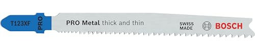 Bosch 2x Lame de scie sauteuse PRO Metal thick and thin T123XF (pour Tôles en acier, Profilés et tuyaux en métal, Longueur 100 mm, Professional Accessoire Scie sauteuse)