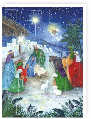 Adventskalender Krippe Weihnachten - 24 Türchen Entzückendes Xmas Religiöses Design