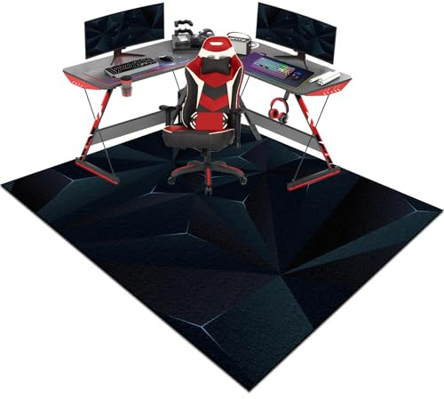 Xiaputcr Bodenschutzmatte Gaming Unterlegmatte Schreibtischstuhl Gaming Teppich Unter Schreibtisch Gamer Teppich Bürostuhl Teppich Fußbodenschutzmatte Gaming Teppich rutschfest Bodenmatte 60 x 70 cm