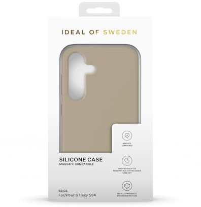IDEAL OF SWEDEN Silicone Samsung Galaxy S24 Hülle MagSafe – Beige Design, Dünnes & Leichtes Case, Stoßfest & Stylisch Und Langlebig Für Optimalen Schutz Im Alltag