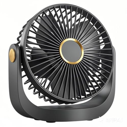 Ventilador de mesa con luz,Ventilador USB,Ventilador de mesa silencioso,batería recargable USB de 4000 mAh, 5 velocidades y rotación de 360°,para dormitorio, oficina, camping ventilador portatil