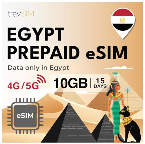 travSIM Ägypten eSIM | 10GB Mobile Daten | Hotspot verfügbar | Plan auf eSIM für Ägypten ist 15 Tage lang gültig