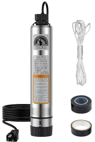 VERIWIS 4 Submersible Well Pump 3/4HP 115V 32GPM 174FT Head