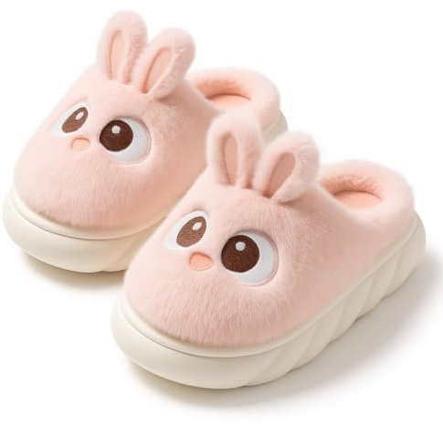 corimori Plüsch Häschen Hausschuhe, Pantoffel als süßer Hase, Hasen Slipper in Gr. 33-39
