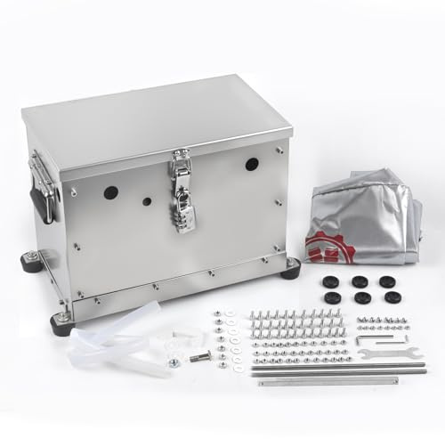 CNRAQR Aluminum Battery Box Relocation Kit Universal RV/Trailer Battery Box Outdoor With Waterproof Cover(Group 27)