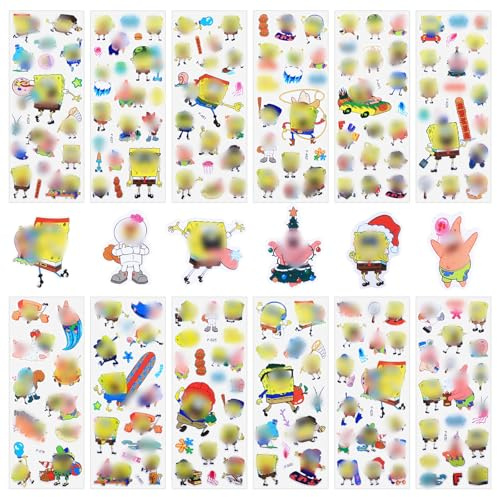 viallolipa 3D Aufkleber für Kinder, 12 Blatt Sticker Set, 140+ Anime Stickers für Party Taschen, Kawaii Aufkleber Kinder, Wiederverwendbare Sticker für Mädchen Scrapbooking