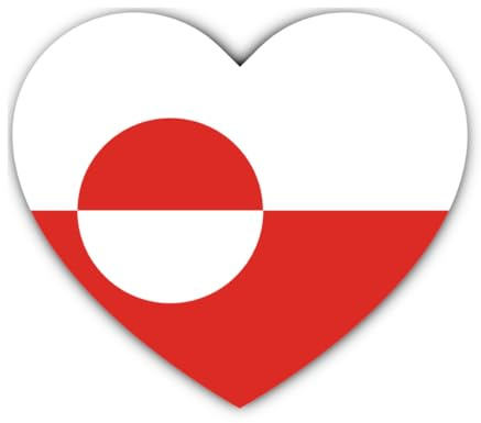 Aufkleber: 200 mm, 1 Stück - Grönland Herz Flagge Vinyl Sticker 200 mm 20 cm Wetterfest Auto Laptop Boot