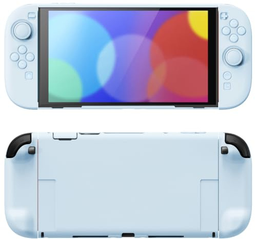 PlayVital Split-Schutzhülle für Switch 2, Kratzfeste Hülle, Dockbares Case, Ergonomischer Griphülle mit Klappständer & Joystick Kappen Zubehör für Nintendo Switch 2, Himmelblau
