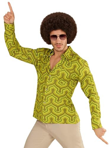 W WIDMANN MILANO Mode festive - Chemise années 70, chemise pour homme, style disco, costumes de carnaval