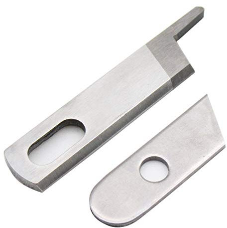 CKPSMS 1SET Oberes Messer 412585 & Unteres Messer 550449 Kompatibel mit/Ersatz für Singer Marke 14CG744,14CG754,14U555 Babylock Marke BL202, BL302, BL400