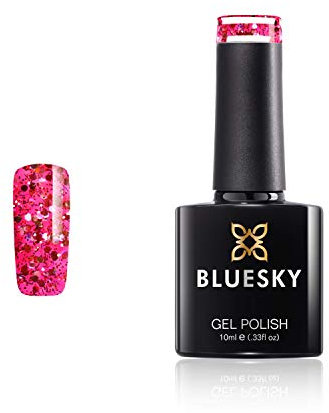Bluesky Gel Nail Polish, Cuba Sum1918, Chunky Glitter, Glitter, Summer Long Lasting, Chip Resistant, 10 ml (Requires Drying Under UV LED Lamp)