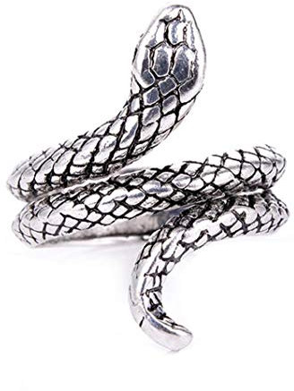 Byfri Snake Ring Spiral Serpent Ringe Personality Stereoscopic Eröffnung Adjustable Ring Retro Punk Schmuck