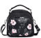 LaRechor Kleine Umhängetasche Handtasche Schultertasche für Damen Tote Tasche Mini Rucksack Nylon Frauentasche (Blumen mit Schmetterling)