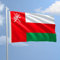 Oman-Flagge, 70 x 100 cm, aus nautischem Polyester, 115 g/m², mit doppeltem Rand, Seil und Mantel. Flamme-Behandlung, B1, geeignet sowohl für den Innen- und Außenbereich