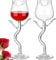 Rose Wine Glasses Set of 2 Rose Shape Wine Glasses 160ml Romantic Flower Cocktail Martini Glass Clear Goblet Drinking Cups for Party Housewarming Wedding Birthday Drinkwae Celebrations