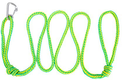 Multifunctional Floating Anchor Mooring Kayaking Rope Kayak Canoe Tow Throw Ropes Line with Carabiner, Kayaking Accessories for Boat Hiking Camping Tent Canopy(Yellow green/ 8ft)