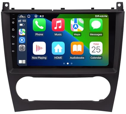 Android 13 Autoradio Passt für Mercedes Benz CLK Class W209 C W203 G W463 mit CarPlay Android Auto GPS Navigation,9 Zoll QLED Touchscreen WiFi SWC DSP DAB (6GB+128GB)