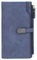 HNOOM Portefeuille Femme en Cuir PU Longue Porte Monnaie Femme Grande Capacite Porte Feuilles pour Femme avec 24 Emplacements Cartes et Zippé Pochette à Monnaie (Bleu Foncé-L)
