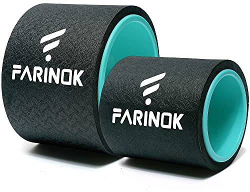 Yoga Wheel Set of 2, Upgraded 10MM Thick Back Wheels for Pain Relief & Stretching, Strongest Back Roller for Deep Tissue Massage, Improving Yoga Poses Backbend