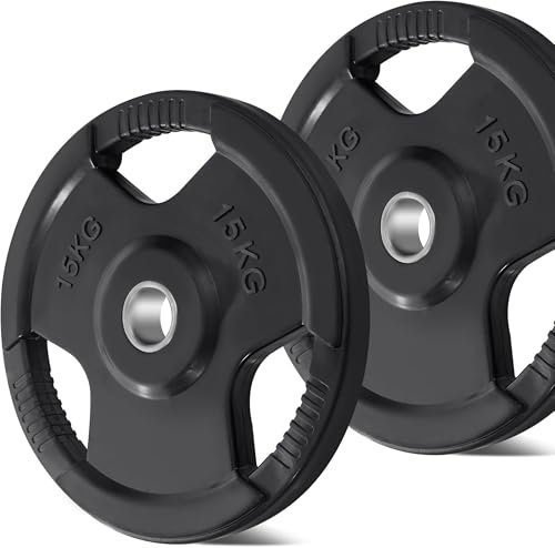 KK Weight Plates Cast Iron Barbell Weight Set - 2 Inches Hole Weight Plate Set For Women & Men - Non- Slip, Durable & Long-Lasting Olympic Weight Plates - Gym Equipment For Home & Gym (2 X 15KG)