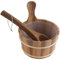 Kapmore Elegant Handmade Cedar Sauna Bucket and Ladle, 1 Gallon Wooden Sauna Bucket with Plastic Liner