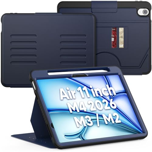 SEYMAC Étui pour iPad Air 11 2024 M2, pour iPad Air 6e génération (A2902/A2903/A2904), Protection complète, Mise en Veille/réveil Automatique, Coque magnétique Solide avec 5 Angles de Support,