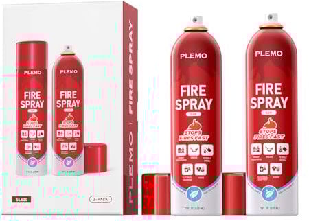 PLEMO Car Fire Extinguisher All-in-1, Small extinguisher for Car, Kitchen, Caravan, Camping, Tackles multiple types of fire SL620, 2-Pack