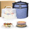 Arineng 12 Inch Cake Carrier with Lid & Handle BPA-Free Cake Transport Container, Includes Insulated Bag, Cupcake & Pie Holders for Secure Dessert Delivery (Fits 7 Tall Cakes) (Purple)
