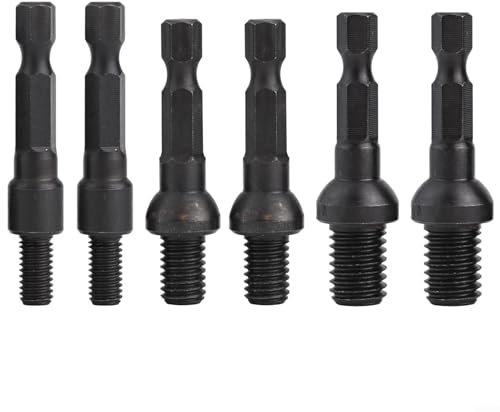 Fauhapyway 6 Stück M6 M8 M10 selbstschneidender Steckschlüssel-Adapter, Set Sechskant-Adapter für Einsatzmuttern oder Stockschrauben, elektrische Handbohrmaschinen