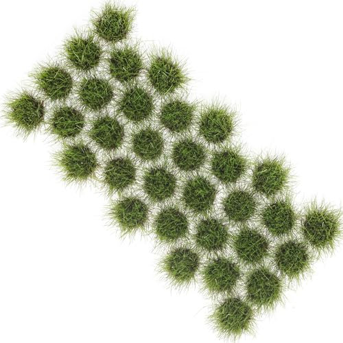 Ylutex 32 buissons Miniatures de 8 mm de Haut, Diorama, Fleurs et herbeVert foncéHerbe Statique pour maquettes de Trains, terrains de Jeux de Guerre, dioramas et bricolages